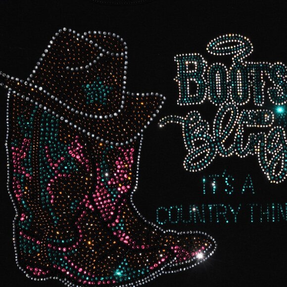 Boots & Bling rhinestone sleeveless tank XS S M L XL XXL 1X 2X 3X … - Picture 3 of 8